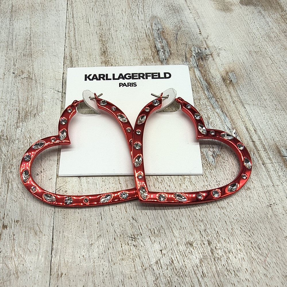 Karl Lagerfeld Paris Heart Hoop Earrings